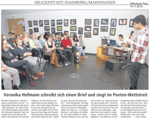Poetry Slam Seligenstadt in der Offenbach Post